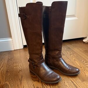G by Guess Chocolate Wide Calf Friendly Riding Boots